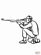 Shooting Rifle Coloring Pages Drawing Pistol Sniper Easy sketch template