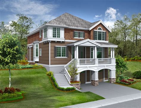 famous uphill sloping lot house plans amazing ideas