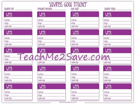 printable savings goal tracker saving goals goal tracker
