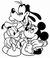 Mickey Coloring Mouse Goofy Clubhouse Donald sketch template