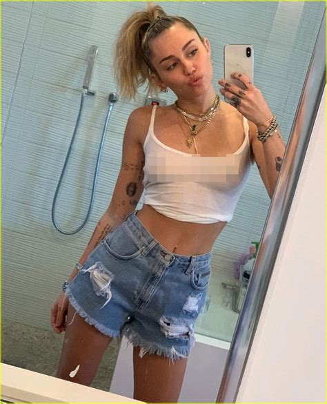 Miley Cyrus Posts Revealing Selfies In A See Through Crop