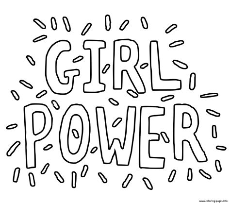 girl power hand lettering coloring page printable coloring home