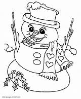 Coloring Snowman Pages Printable Seasons Weather sketch template