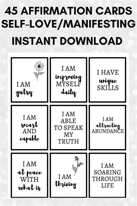 positive affirmation cards printable daily affirmation cards etsy