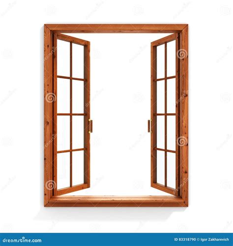 open houten venster stock foto image  knoop geisoleerd