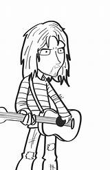 Cobain Kurt Nirvana Coloring Pages Deviantart Drawings Getdrawings sketch template