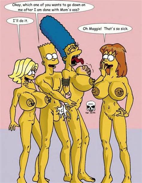rule 34 3girls anal anal sex areola arms behind back bart simpson blonde hair bondage breast
