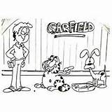 Garfield Printable Odie Jon Arbuckle sketch template