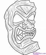 Tiki Mask Drawing Coloring Pages Hawaiian Tattoo Draw Drawings Masks Printable Man Getcoloringpages Getdrawings Paintingvalley sketch template