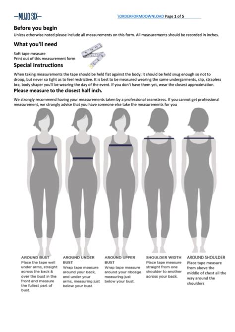 fillable body measurement chart printable