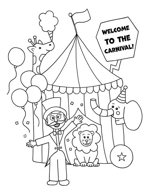 printable carnival coloring page  printable coloring pages