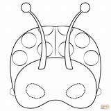 Ladybug Mask Coloring Pages Printable Insects Masks Drawing Template Kids Supercoloring Templates Color Paper Cartoons sketch template
