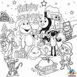 Christmas Coloring Pages Thomas Nick Jr Train Dinosaur Holiday Printable Kids Easter Holidays Happy Color Sheets Characters Friends Barney Tank sketch template