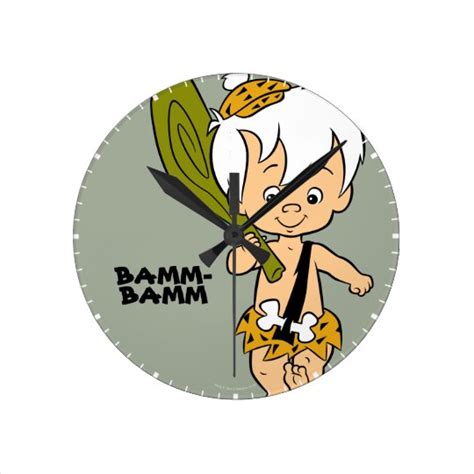 the flintstones bamm bamm rubble round clock