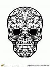 Sugar Skulls Skull Coloring Pages Visit Crânes Sucre Coloriage Mexique Hugolescargot Sur Du Tattoos sketch template