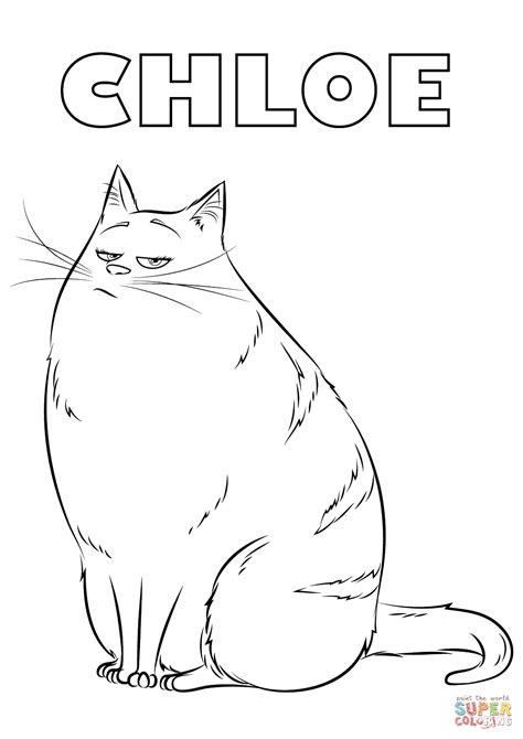gambar chloe secret life pets coloring page  printable click pages