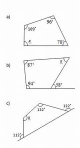 Quadrilateral Angles Worksheets Worksheet Calculate Value Solutions Degrees Answer Onlinemathlearning sketch template