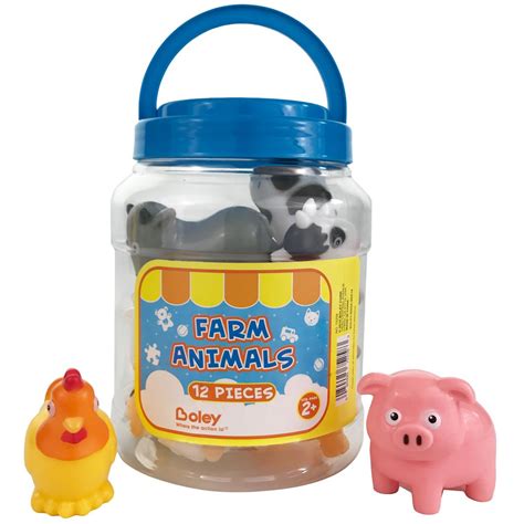 farm animal toys  pc playset toddler kids educational learning mini bucket   ebay