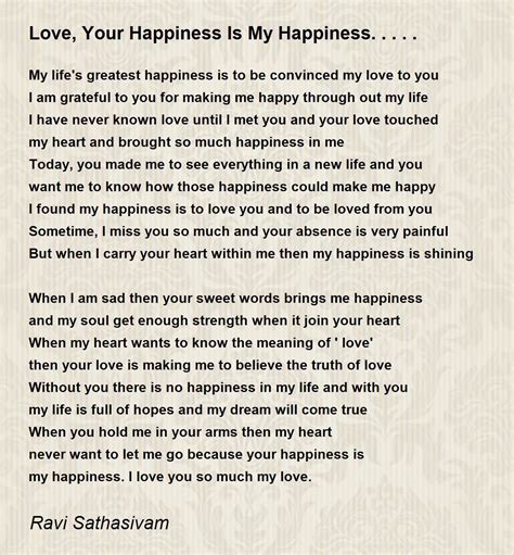 love  happiness   happiness poem  ravi sathasivam