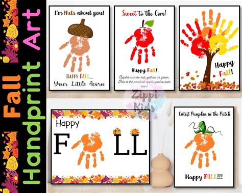 fall handprint keepsake art fall greeting card fall craft etsy