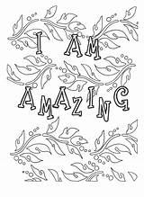 Coloring Pages Self Am Amazing Lds Sheets Printable Yourself Etsy Adult Getcolorings Sold Book sketch template
