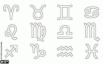 symbols representing  twelve astrological signs   zodiac