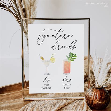 printable signature drink sign template