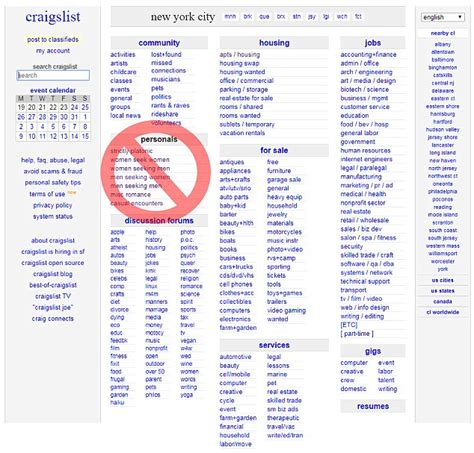 craigslist ends personal ads after passing of sex