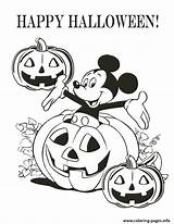 Halloween Coloring Mickey Disney Pages Printable Color sketch template