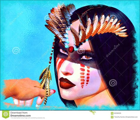 Native American Indian Woman In Our Fantasy Digital Art