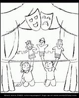 Puppet Coloring Show Clipart Pages Drawing Easy Stage Popular Library sketch template