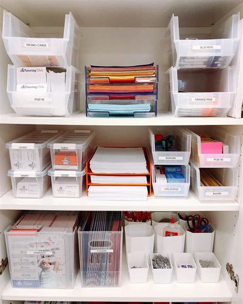 office supply closet organization