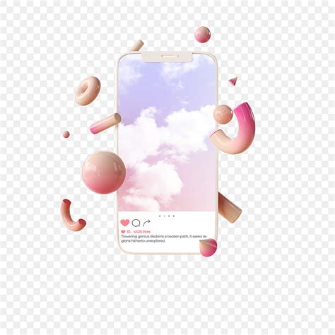 pink sky ins mobile interface  element pink ins cell phone png transparent clipart image