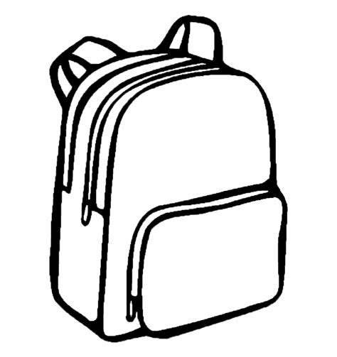 school bag clip art black  white