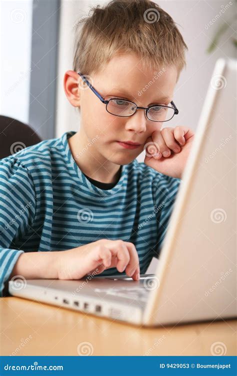 computer kid stock image image  indoors caucasian