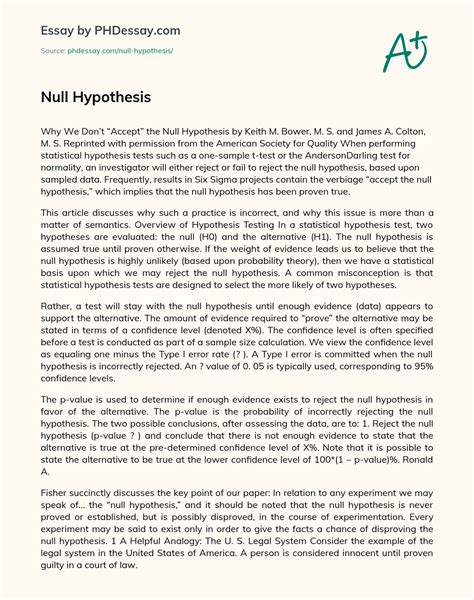 null hypothesis essay  phdessaycom