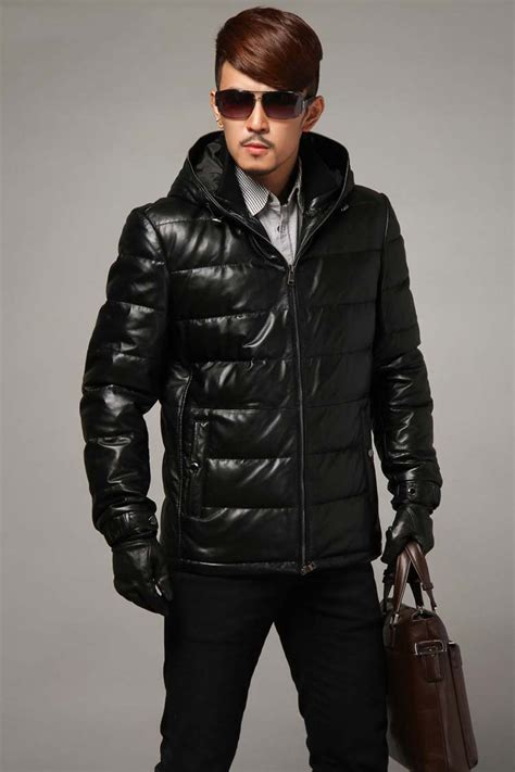 wide range  winter leather coats  men studded leather jacket