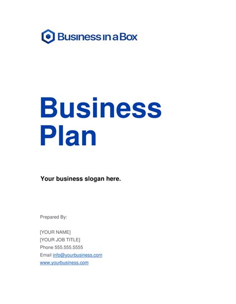 business plan template  business   box