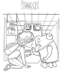 home  characters coloring pages playing learning