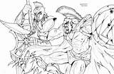 Leonidas Achilles Lineart sketch template