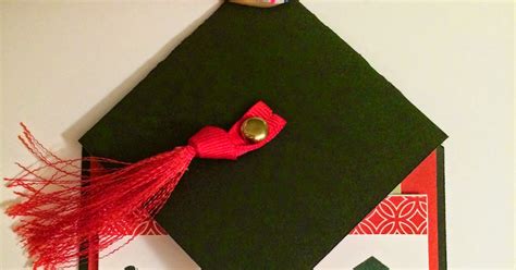 patterned paper place graduation cap card