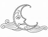 Coloring Wind Victorian Moon Pages sketch template