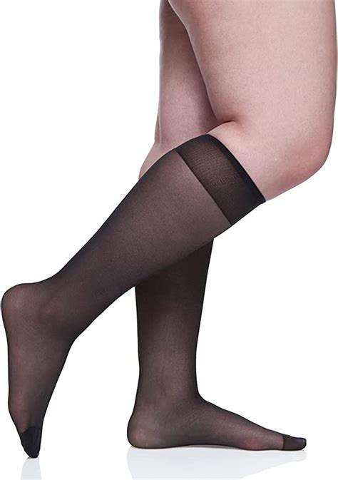 berkshire women s plus size queen all day knee high pantyhose with toe