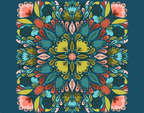 symmetrical floral pattern  vector art  vecteezy