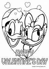Coloring Pages Donald Duck Valentines Valentine Disney Cartoon Maatjes Mickey Mouse Special Choose Board sketch template