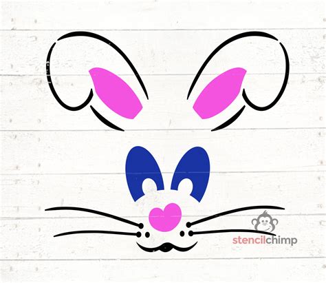 easter bunny stencil rabbit stencil  spring cute bunny etsyde