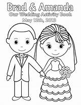 Wedding Coloring Pages Couple Printable Kids Bride Activity Book Personalized Groom Color Etsy Print Colouring Template Sheets Pdf Activities Favor sketch template