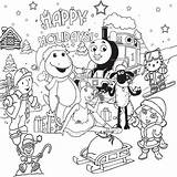 Christmas Coloring Thomas Pages Train Jr Nick Holiday Dinosaur Kids Printable Easter Barney Holidays Happy Color Friends Th Builder Bob sketch template