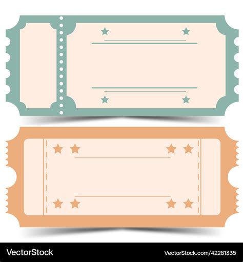 set blank ticket template royalty  vector image