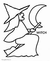 Coloring Pages Witch Halloween Printable Print Scary Preschool Printables Printing Help Silhouettes sketch template